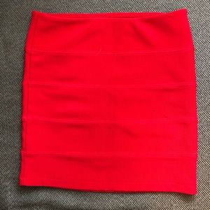 Red mini skirt